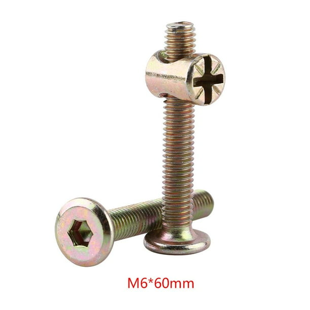 Mgaxyff Furniture Screw, Connector Bolt,10 pcs M6 Carbon Steel