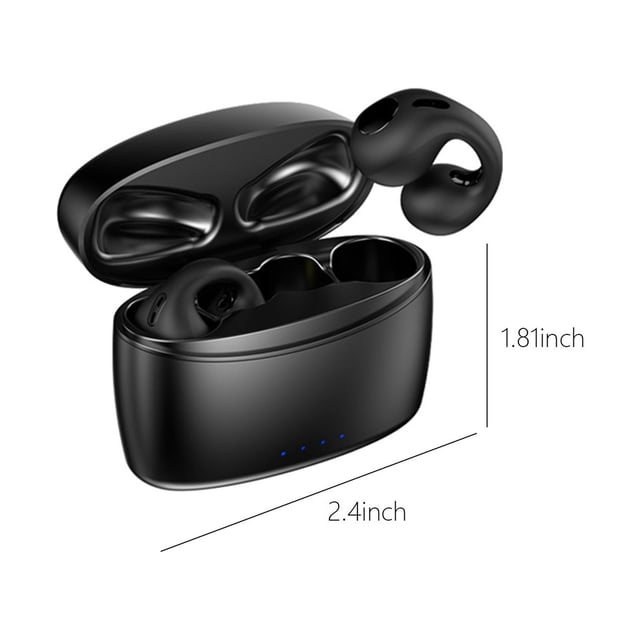 Herunwer Wireless Open-Ear Clip Headphones, Bone Conduction Design, Bluetooth 5.3, IPX6 Waterproof