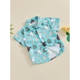 thumbnail image 4 of Aojekbee Kids Baby Boy Button down Shirt Western Cow Head Print Short Sleeve Tops Casual T-Shirts for Toddler Summer Clothes, 4 of 10