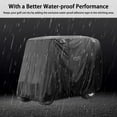 thumbnail image 4 of 10L0L Golf Cart Cover, 4 Passenger Golf Cart Storage Cover Universal for EZGO, Club Car, Yamaha, 420D Waterproof Rainproof Sunproof Dustproof Protection Golf Cart Accessories-Black, 4 of 8