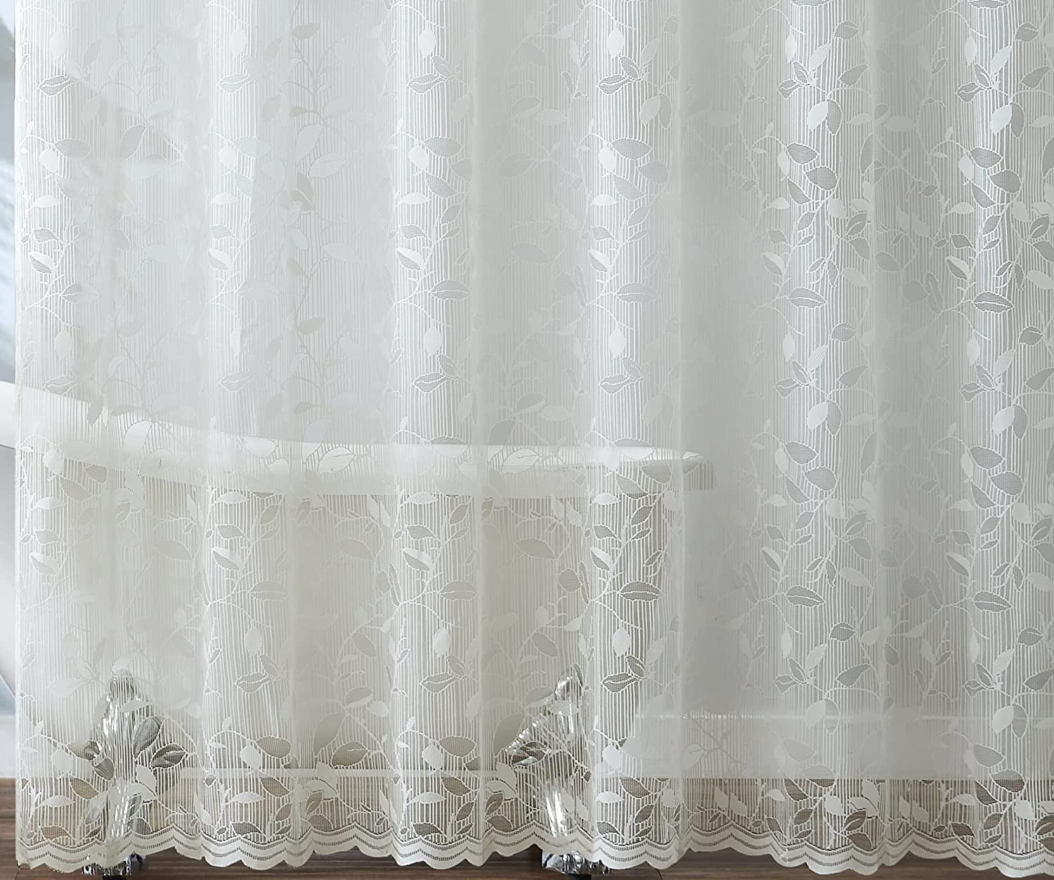 Warm Home Designs 36" W x 72" L Ivory Lace Shower Curtain. GR Ivory 36