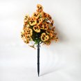 thumbnail image 5 of Doghiosgha 1 Pc 17.7 Inch Artificial Pansy Flower Stake Faux Outdoor Plants Pick for Garden Patio Yard Pathway Decor, Orange, 5 of 6