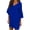 Blue, variant on Homenesgenics Summer Dresses for Women under $10 Plus Size Women's Casual Loose Large Sleeve V-Neck A-Line Skirt Gifts for Women
