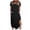#0001-Black, variant on Women's Dresses V Neck Short Sleeve Side Slit Pocket Long Dresses Casual Loose Flowy Maxi Dresses Gift
