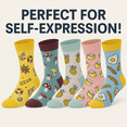 thumbnail image 5 of Funny Socks for Men Women, 6 Pairs Colorful Crew Socks Gift Pack, Cotton Blend, Unisex - Style 4, 5 of 13