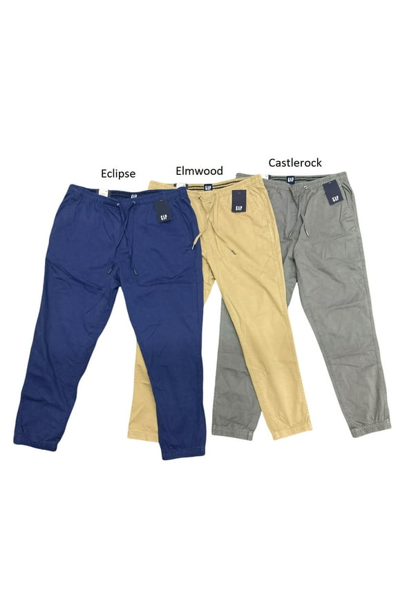 Men's Expandable Waist w/ Drawstring Twill Jogger (Eclipse, XL)