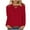 Womens Clothing Red, variant on Womens Fall Clothes, Long Sleeve Shirts for Women Plus Size Casual Solid Color Loose Fit Hollow V Neck T-Shirts S-5XL