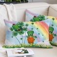 thumbnail image 2 of St. Patrick's Day Pillow Covers 12"x20", Lucky Gnomes Shamrock Leaves Flower Rainbow Soft Brushed Microfiber Breathable Throw Pillow Covers, Decorative Pillowcase with Zipper for Couch Sofa Bedroom, 2 of 9