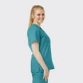 thumbnail image 2 of SPECTRUM UNIFORMS Scrub Tops Medical Unisex V-Neck Yoga Soft Fabric Medical Professionals Hospital and Lab Workwear Nurse Top Teal, 2 of 5