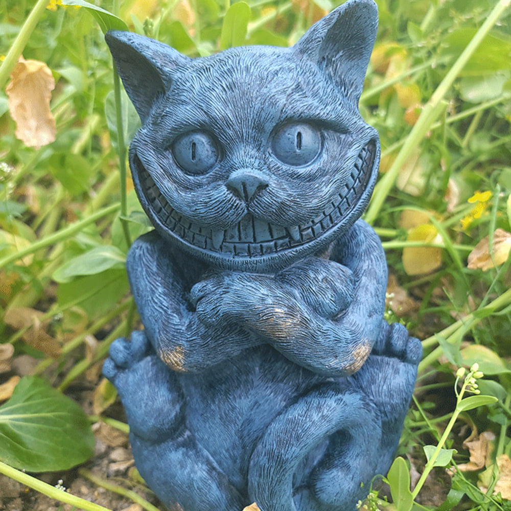 Cat Garden Statue Outdoor Decor, Cat Sculptures Figurine Decorations  Gardening Lawn Ornament Décor Gifts 