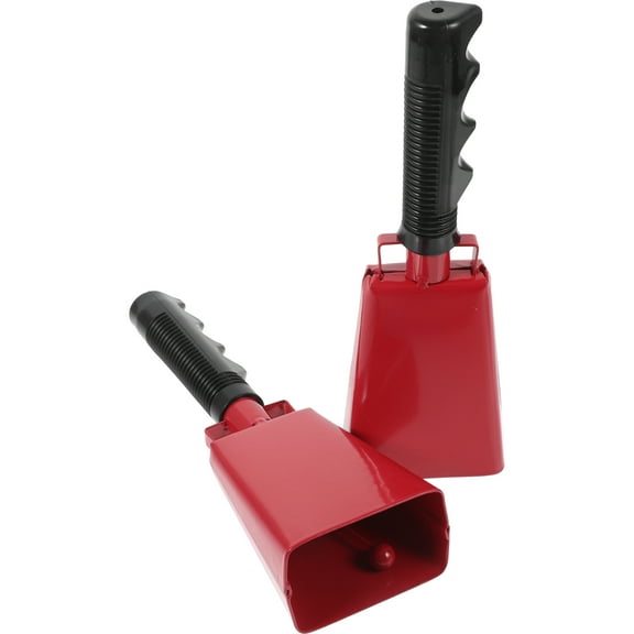 FOMIYES Red Cowbell for Football Games with Comfortable Handle Metal Hand Bell for Drum Set Produces Loud Clear Sound