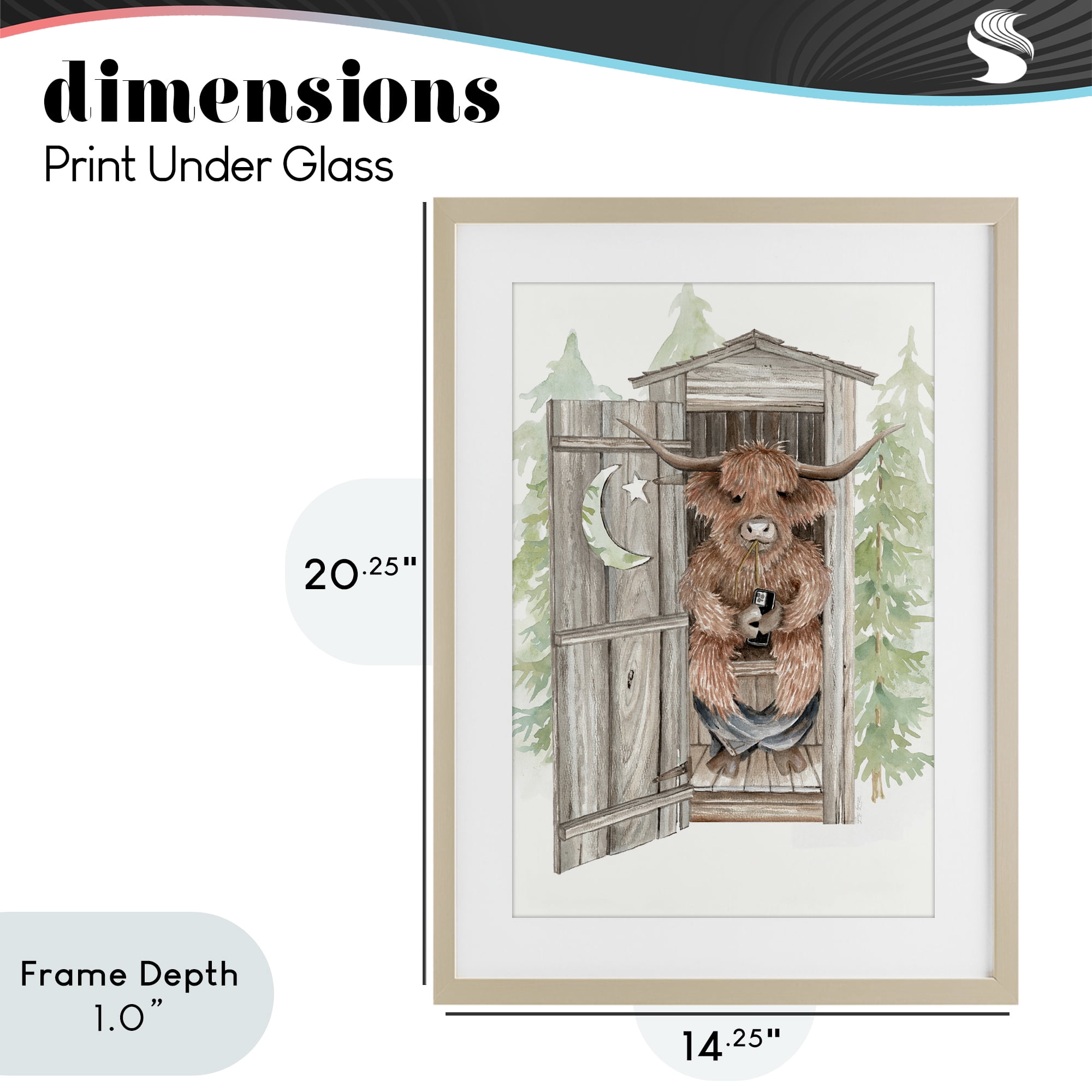 Stupell Industries Lost In Scroll Outhouse Birch Framed Print Under Glass, design by Cindy Jacobs