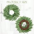 thumbnail image 2 of 16" Eucalyptus Leaf Wreath Artificial Plants Fake Greenery Plant Spring Summer Wreath Home Decor Farmhouse Front Door Porch Wall Holiday, 2 of 7