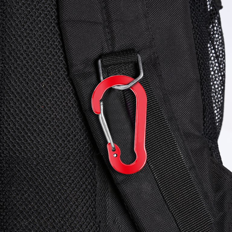 Unique Bargains Travel Camping Hiking Aluminum Clip Hook D-Ring Keychain  Carabiner Black 10 Pcs 