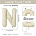 thumbnail image 2 of 40 Inch Giant Cream N Foil Balloon - Big Single Alphabet A-Z Balloons, Helium for Birthday, Baby Shower, Wedding, Anniversary Party Decoration, 2 of 16