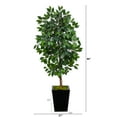 thumbnail image 2 of Nearly Natural 5' Ficus Artificial Tree in Black Metal Planter, 2 of 4