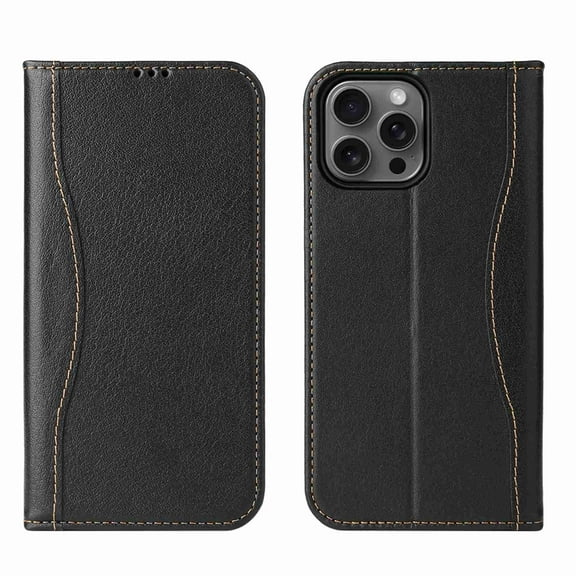Dteck for iPhone 15 Pro Wallet Case, Shockproof PU Leather Flip Folio Case with Card Holders RFID Blocking Kickstand TPU Inner Shell Clasic Phone Cover for Men Women, Black