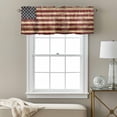 thumbnail image 3 of Retro American Flag Kitchen Curtain Valances for Windows Farmhouse Short Curtains, Vintage Shabby US Flag Rod Pocket Valance Curtain for Bedroom Cafe Living Room 54"x18", 3 of 8