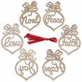 thumbnail image 3 of 6 Pcs Christmas Decorations Wooden Ornament Xmas Tree Hanging Pendant Ornament, 3 of 6