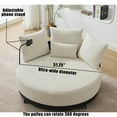 thumbnail image 6 of Aukfa 52 in Swivel Accent Chair, Oversized Barrel Chair Read Chair Lounge, 4 Pillows, Beige, 6 of 9