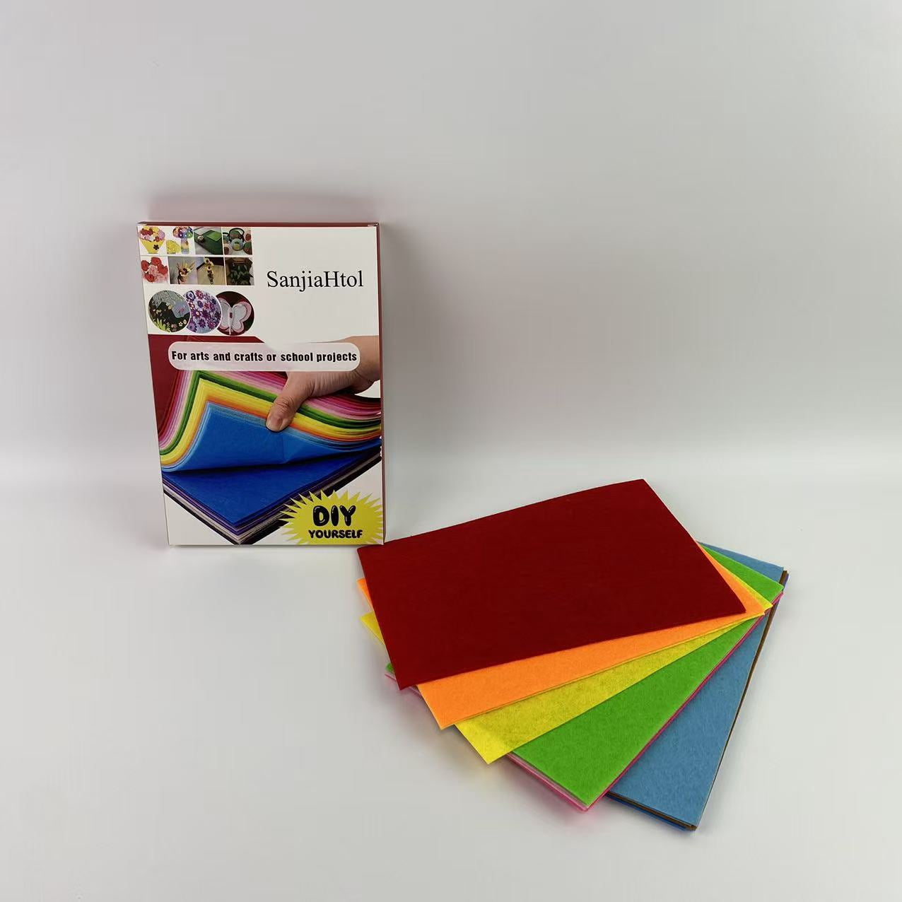 SanjiaHtol Non-woven felt,Felt Fabric Sheets, 12" x 8" Craft Felt Fabric Sheets, Assorted Felt Stiff Fabric Square