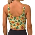 thumbnail image 3 of Vsdgher Leaves Avocado Print Women Sleeveless Athletic Tank Top Built-in Bra Camisole Sports Vest for Yoga Running Fitness Exercise with Removable Pads, 3 of 8