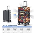 thumbnail image 6 of Lsque Skulls and Flowers Printed Luggage Cover, Travel Luggage Protector,Scratch and Dirt Resistant, Fits 18-32 Inch Luggage - Medium, 6 of 9