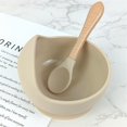 thumbnail image 2 of Special Bowl For Children To Learn To Eat Certificated Baby Silicone Bowl Dessert Feeding Plate Silicone Suction Bowl For Baby Tableware Set With Spoon…, 2 of 9