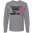 thumbnail image 3 of Inktastic Breast Cancer Awareness Cancer Picked the Wrong Girl Long Sleeve T-Shirt, 3 of 5