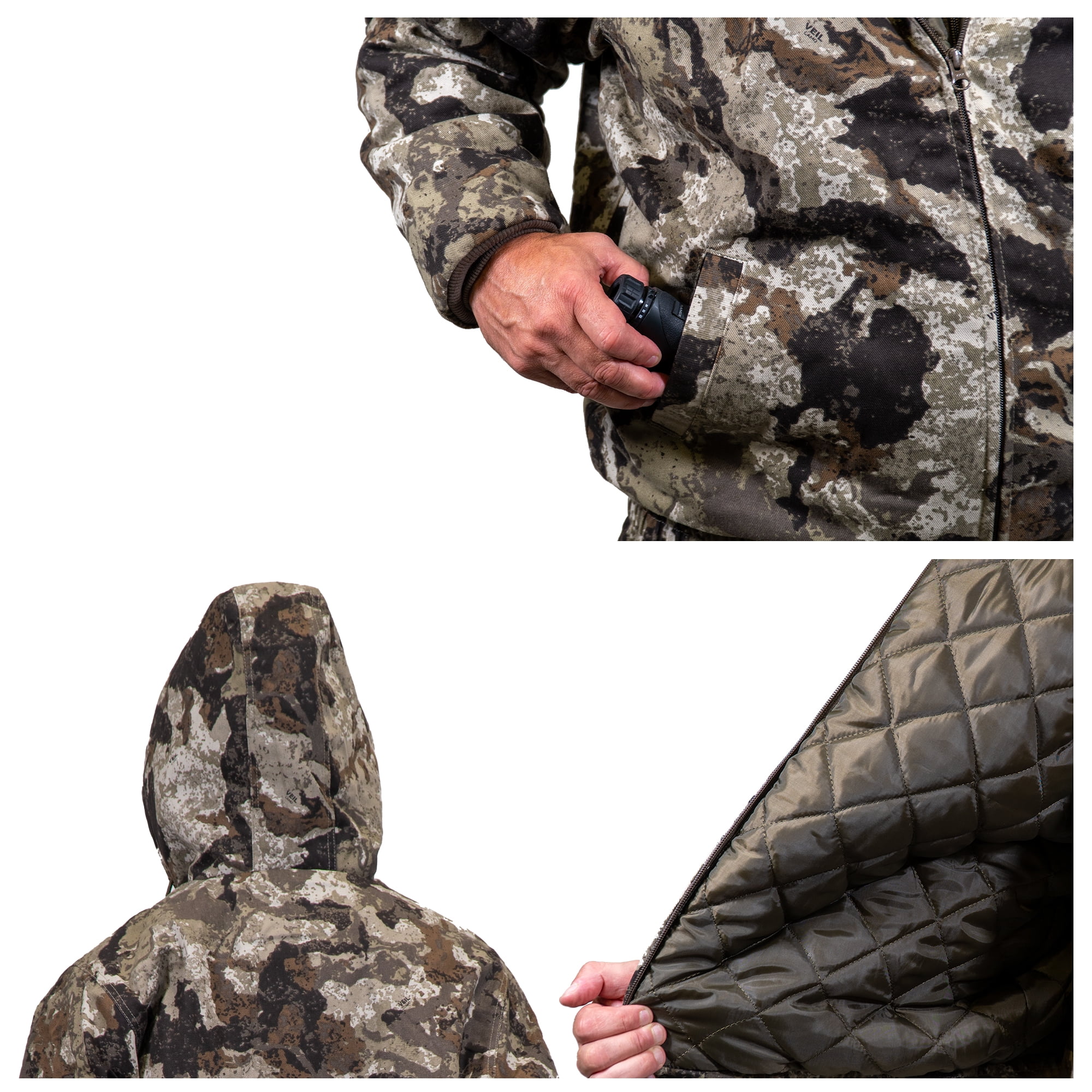 Hot Shot Men’s Insulated Twill Camo Hunting Jacket, Camo with Cotton Shell, for cold weather, bird and deer hunting