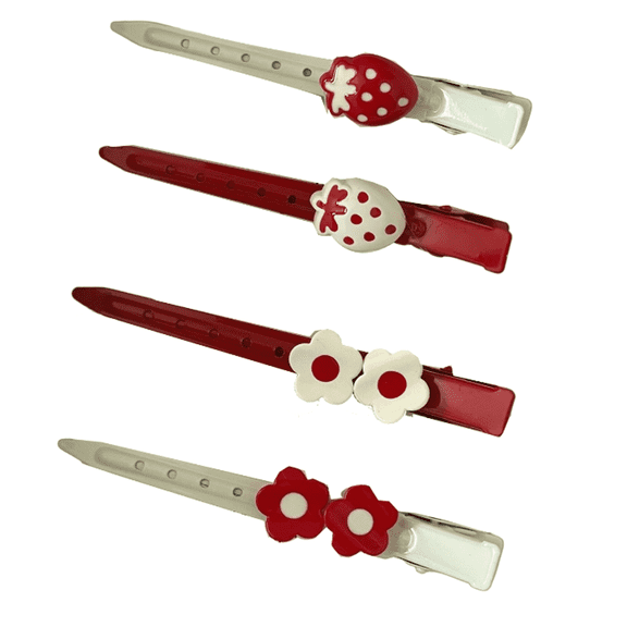 Blisscok Red Strawberry Hair Clips, Flower Hair Accessories,Non Slip Hair, Styling Accessories for Kids Barrettes Women'S Hair Accessories