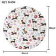 thumbnail image 6 of Dachshunds with Flowers Round Tablecloth 60"x60",Wrinkle Wipeable Table Cloth for Kitchen Dining Room Picnic Patio Party, 6 of 6