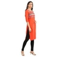 thumbnail image 4 of Orange Round Neck Yarn-dyed Kurta-X Large, 4 of 5