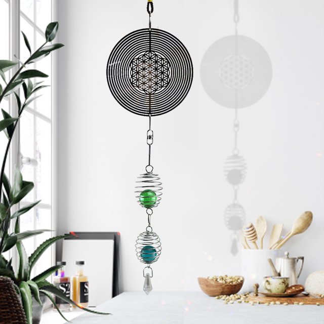 Campanilla de viento giratoria DIY colgante de Metal decoración a prueba Likrtyny de óxido obras artísticas artesanía adorno para Festival de cumpleaños regalo