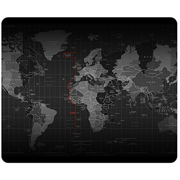 Popcreation Black World Map Mouse Pads Gaming Mouse Pad 9 84x7 87