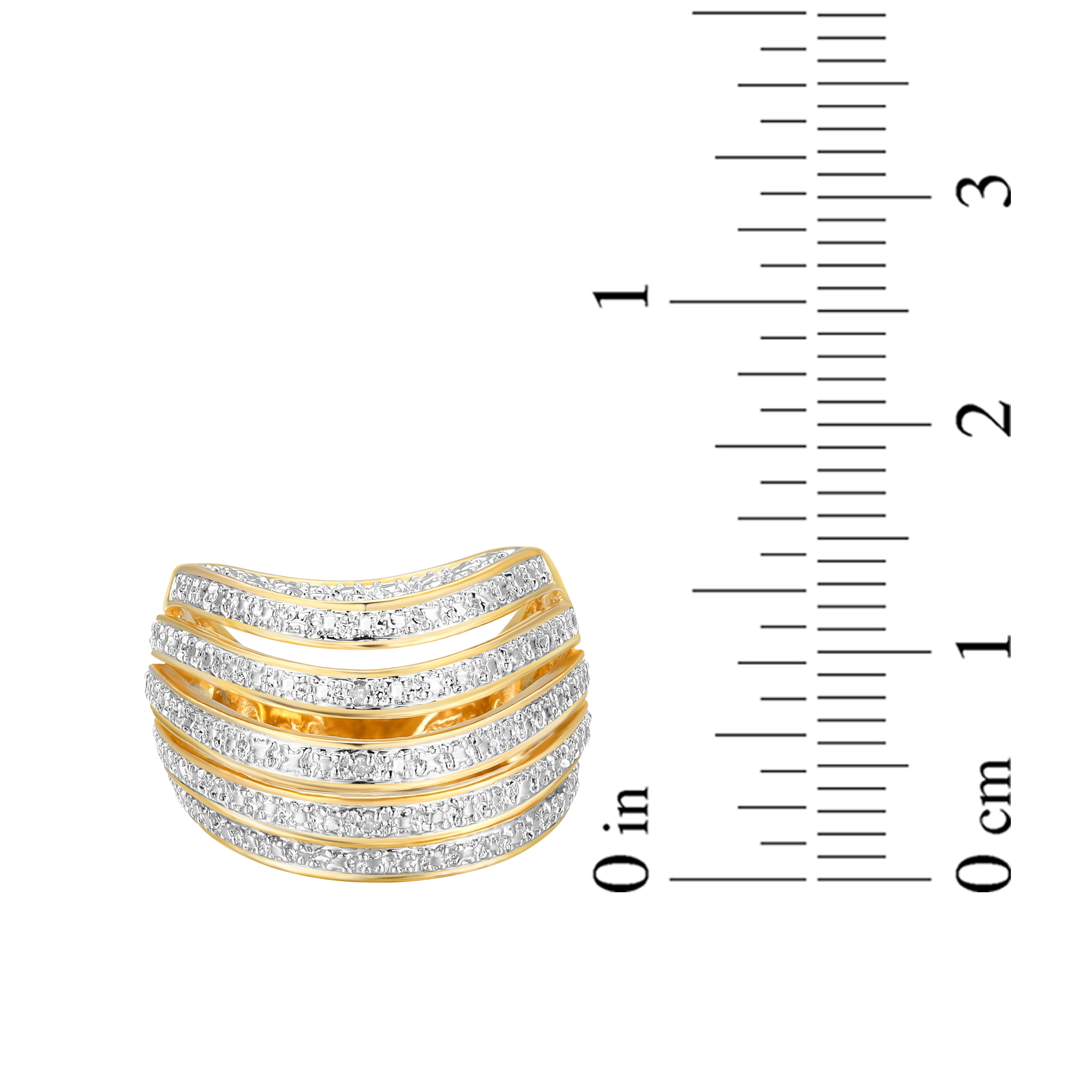 Forever Facets Diamond Accent Bombe Swirl Ring in Two-Tone Rhodium Over Bronze, Adult Female