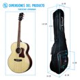thumbnail image 5 of PAQUETE Estuche para Texana o Jumbo Funda para guitarra Gig bag, guitar case para trasporte y protección, color negro bordes grises + Tahali strap correa guitarra Kidam  NUEVA YORK, 5 of 5