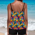 thumbnail image 3 of Womens 2026 Tankini Swimsuits Tummy Control Flowy Swimwear Two Piece Bathing Suits Swim Tank Top with Boyshorts, 3 of 8