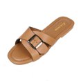 thumbnail image 3 of Willtoo Sandals For Women 2026 Flats Comfortable Wide Width Cute Slides Womens Summer Casual Walking Beach PU Faux Leather Shoes, 3 of 5