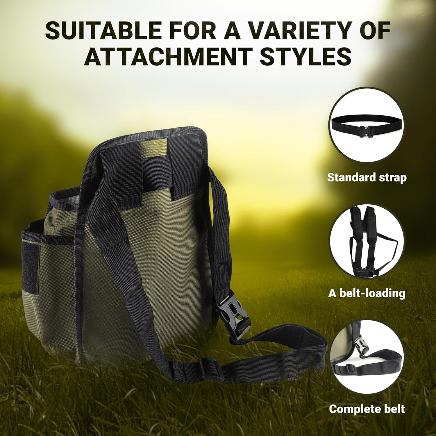CKG Metal Detecting Finds Bag Waist Digger Pouch Tools Bag for Pinpointer Pouch for Accessories,Green