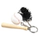 thumbnail image 3 of Cateissary Llavero de béisbol realista de 3 uds., guante de murciélago de madera, mochila, llavero, decoración para el hogar y la Oficina, Almacenamiento y organización del hogar Negro, 3 of 6