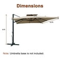 thumbnail image 6 of Mondawe 10x13Ft Cantilever Outdoor Patio Umbrella Rectangular Umbrellas with Large Heavy Duty 360° Rotation Double Top Offset Umbrella for Outside Deck Backyard Garden Pool, Tan, 6 of 10
