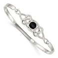 thumbnail image 3 of 925 Sterling Silver Black Onyx Flexible Bangle Bracelet, 3 of 5