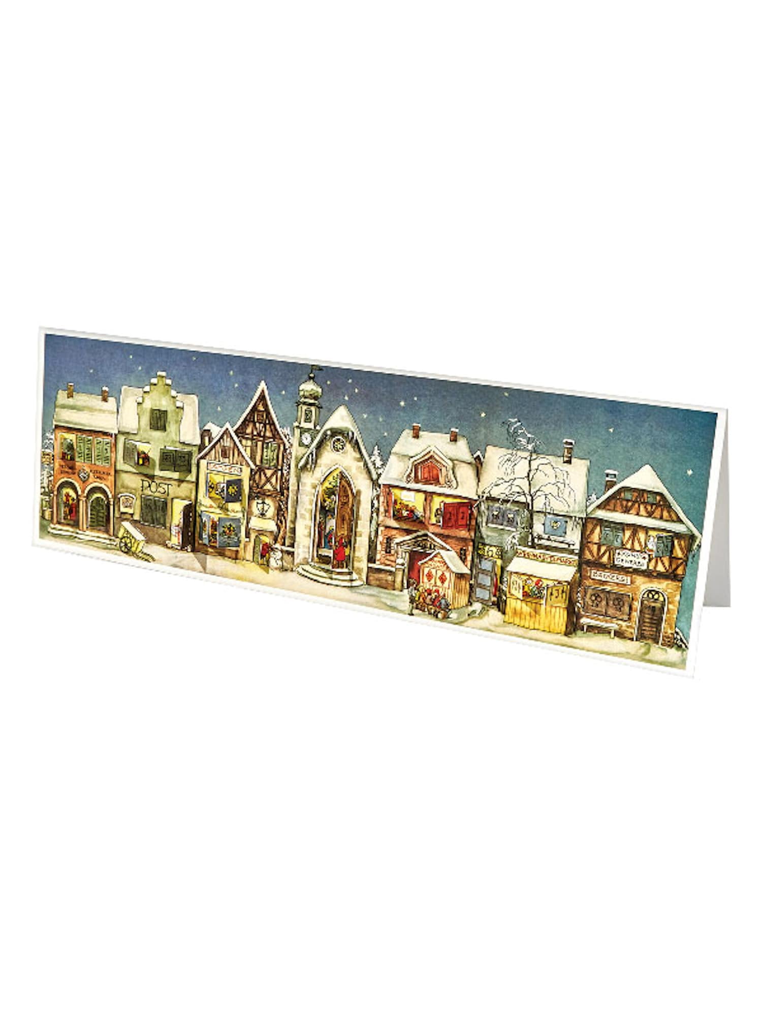 Little Town Advent Calendar Panoramic Christmas Count Down Small