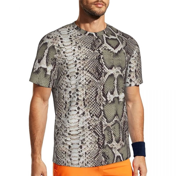T Shirt For Men Snakeskin Print Sportswear T-Shirt Summer Animal Skin Aesthetic Hippie Tee Shirt For