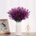 thumbnail image 5 of Artificial Shrubs Bushes Pack Fake Outdoor UV Resistant Plants Flowers, Faux Plastic Bell Leaves Greenery for Indoor Outside Hanging Planter Home Office Wedding Farmhouse Decor (Fuchsia), 5 of 5