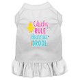 thumbnail image 1 of Chicks Rule Screen Print Dog Dress White Sm (10), 1 of 1
