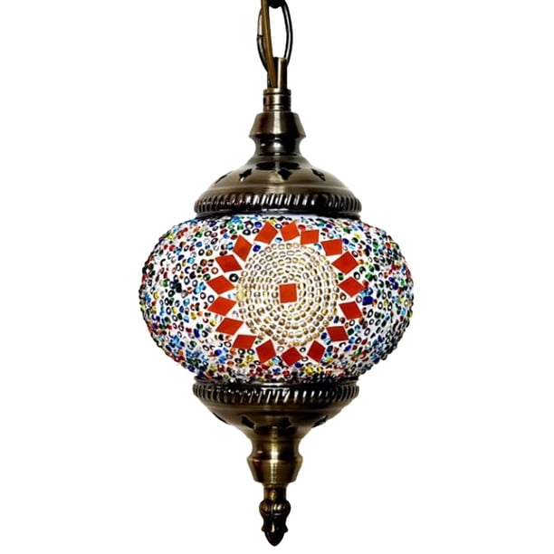 Candelabro Led Lámpara colgante de mosaico, lámpara de araña clásica de estilo turco exótico romántico