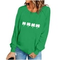 thumbnail image 3 of Posijego Womens Clover Sweatshirt St Patrick's Day Lightweight Long Sleeve Pullover Spring Sweatshirts for Women, 3 of 5
