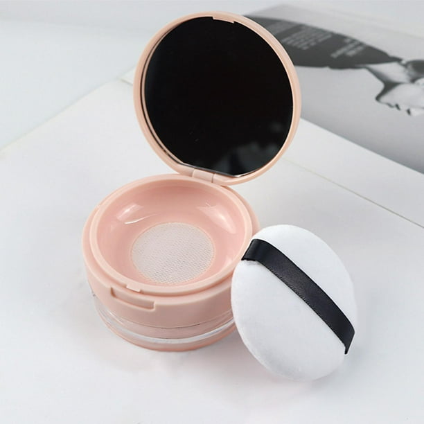 Contenedor de polvo suelto con soplo Reutilizable Tarro de maquillaje Caja de polvo de bote de polvo suelto Red Pequeña Rosa Colcomx Estuche vacío recargable